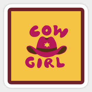 Cow girl hat Sticker